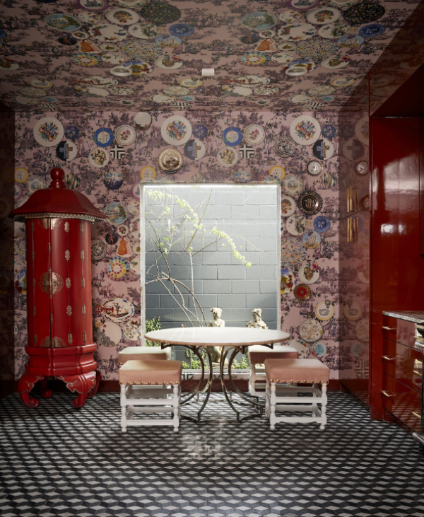 Aksen Dinding dengan Pola atau Wallpaper Menarik